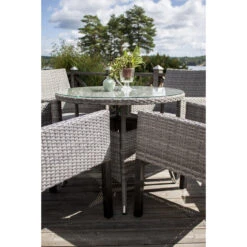Fjôrd Eettafel Grijs Wicker/Glas - Ø90x74cm - Volta 7 Fjôrd Eettafel Grijs Wicker/Glas - Ø90x74cm - Volta -Meubelpromotie 000028019dcb45658f4651f5a8480c41