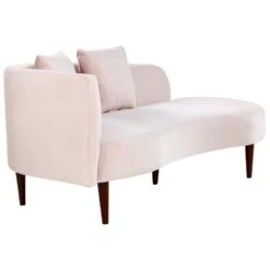 CHAUMONT - Chaise Longue - Roze - Rechterzijde - Fluweel -Meubelpromotie 00281c25547344778293c320cf719b1a