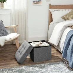 Parya Home - Grijze Poef - Hocker - Donkergrijs -Meubelpromotie 00dbc5b7c28f4ac695bd58ae290b50c0