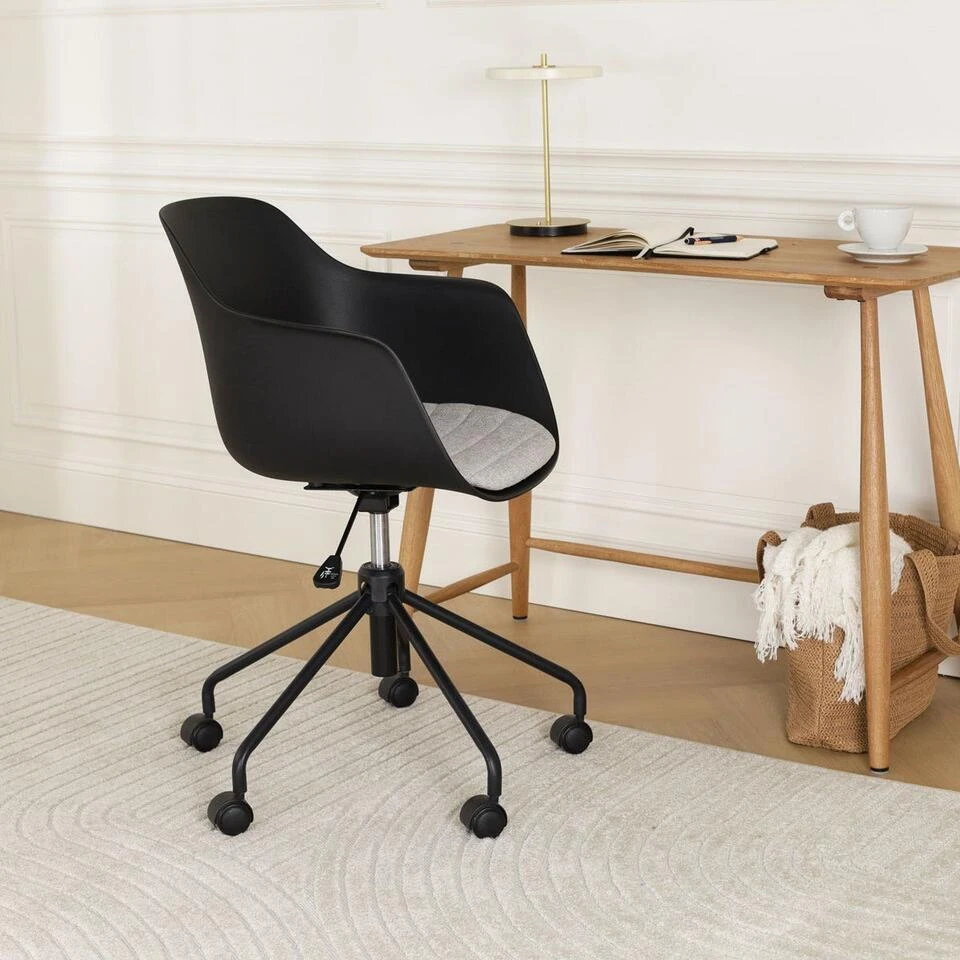 Nolon Nout-Liz Bureaustoel Zwart - Lichtgrijs Kussen - Zwart Onderstel 4 Nolon Nout-Liz Bureaustoel Zwart - Lichtgrijs Kussen - Zwart Onderstel - Afbeelding 2