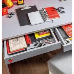 Race Cup - Autobureau - Jongenskamer - 68x103x151 Cm - Rood -Meubelpromotie 03dce840f79b4b4880cace6fab7f7ada