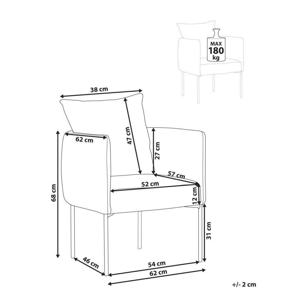 MALMOS - Fauteuil - Goudbruin - Kunstlinnen 6 MALMOS - Fauteuil - Goudbruin - Kunstlinnen - Afbeelding 4