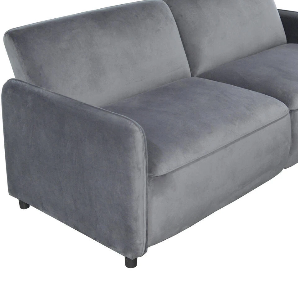 Alicia - Slaapbank 3-zits In Antraciet Fluweel 12 Alicia - Slaapbank 3-zits In Antraciet Fluweel - Afbeelding 10