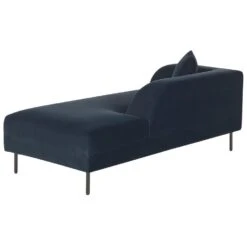 LE CRAU - Chaise Longue - Blauw - Linkerzijde - Fluweel -Meubelpromotie 06c7b05a1c814ef284353cc3819144f9