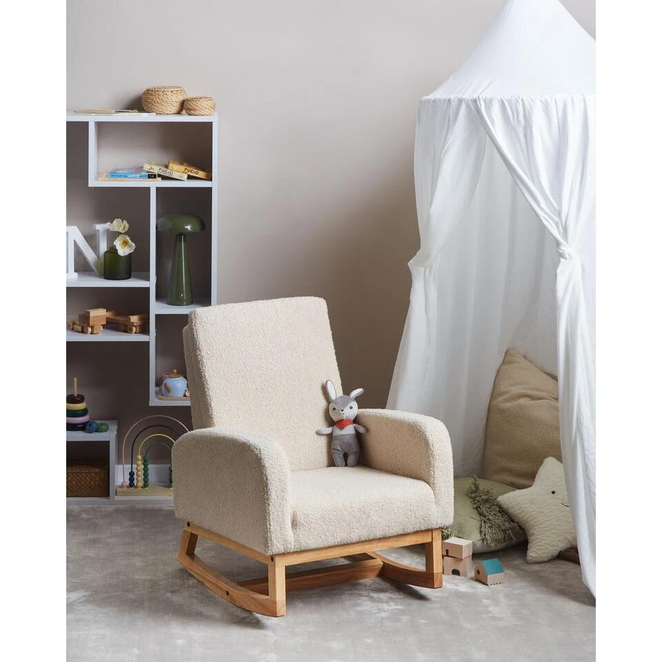 NORBY - Schommelstoel Voor Kinderen - Lichtbeige - Bouclé 4 NORBY - Schommelstoel Voor Kinderen - Lichtbeige - Bouclé - Afbeelding 2