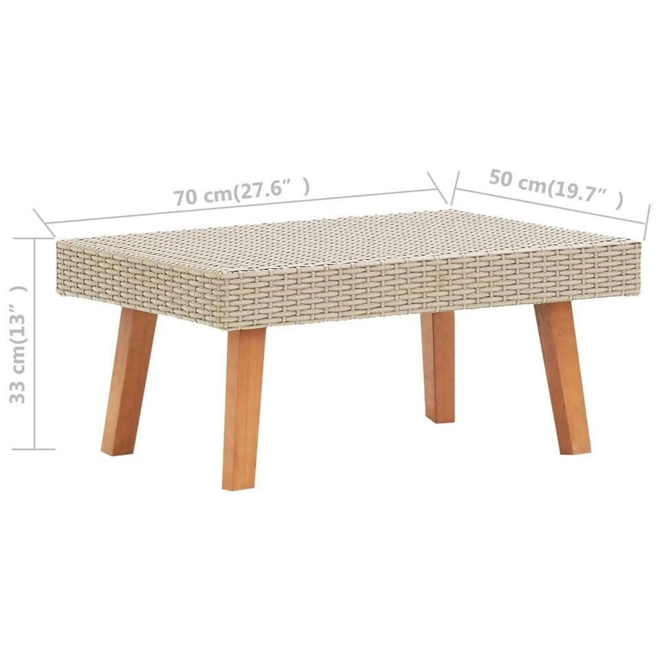 VidaXL - Tuinfauteuils - Beige - Poly Rattan 12 VidaXL - Tuinfauteuils - Beige - Poly Rattan - Afbeelding 10
