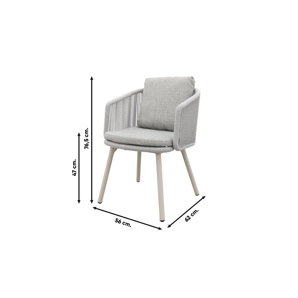 VDG Ohio Dining Chair Aluminium/rope - Mokka 11 VDG Ohio Dining Chair Aluminium/rope - Mokka - Afbeelding 9
