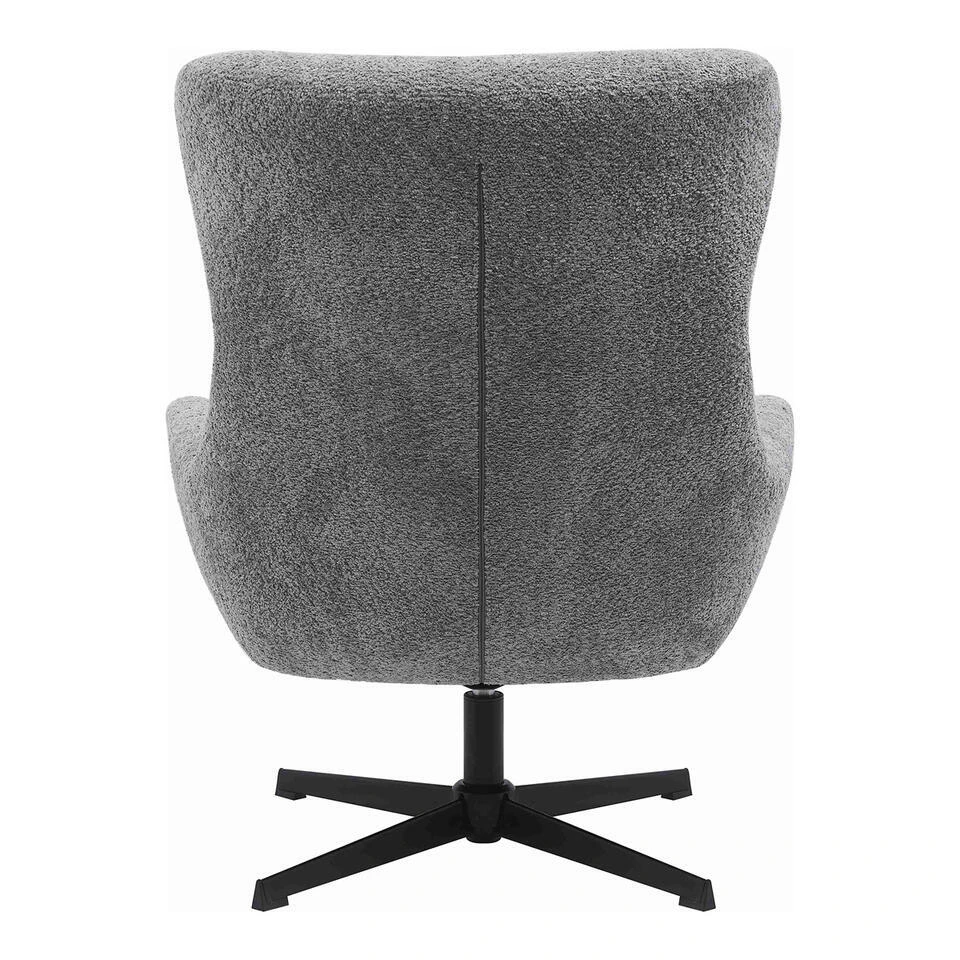 Fauteuil Draaibaar - Donkergrijs Stof - 89x80x101cm - Bescia 7 Fauteuil Draaibaar - Donkergrijs Stof - 89x80x101cm - Bescia - Afbeelding 5