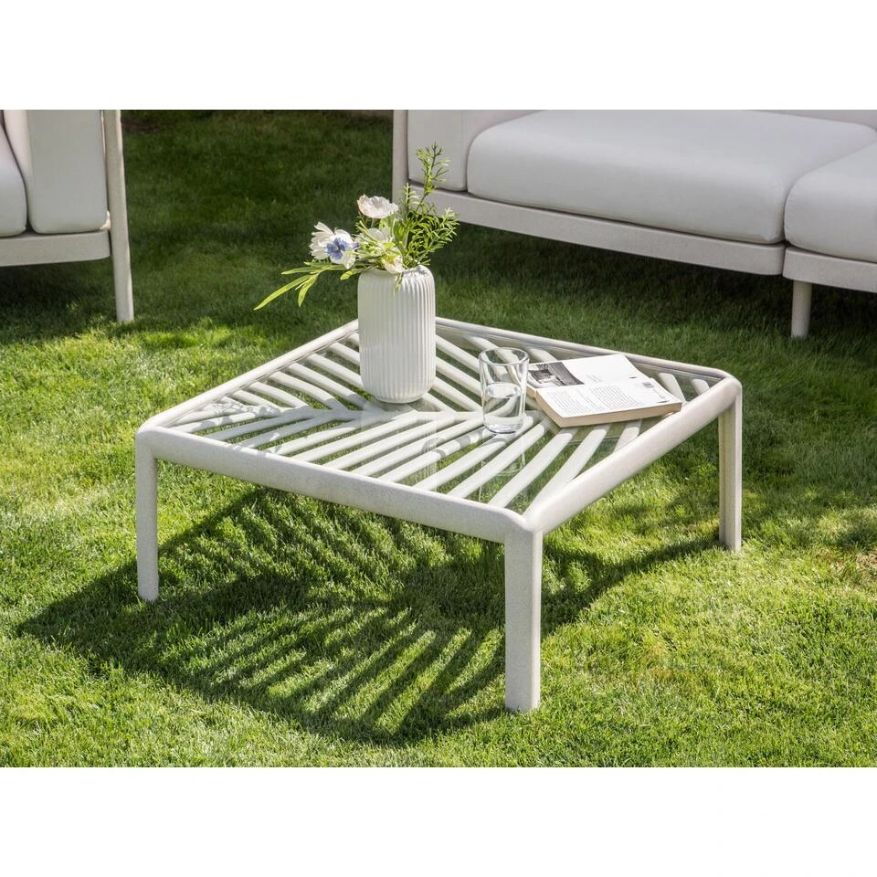 FERRETTI - Salontafel - Lichtbeige - 69 X 69 Cm - Synthetisch 6 FERRETTI - Salontafel - Lichtbeige - 69 X 69 Cm - Synthetisch - Afbeelding 4