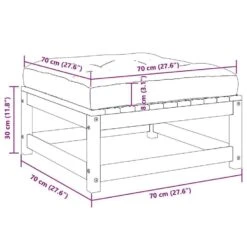 VidaXL - Tuinvoetenbank - Grijs - Grenenhout - Met Kussen -Meubelpromotie 091ffb0765674489a525e22117bfd9a1