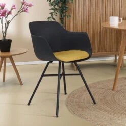 Nolon Noa-Liz Eetkamerstoel Zwart - Okergeel Kussen - Zwarte Poten 21 Nolon Noa-Liz Eetkamerstoel Zwart - Okergeel Kussen - Zwarte Poten -Meubelpromotie 0bc6b4d385564518b91c2eb3a728d4cd
