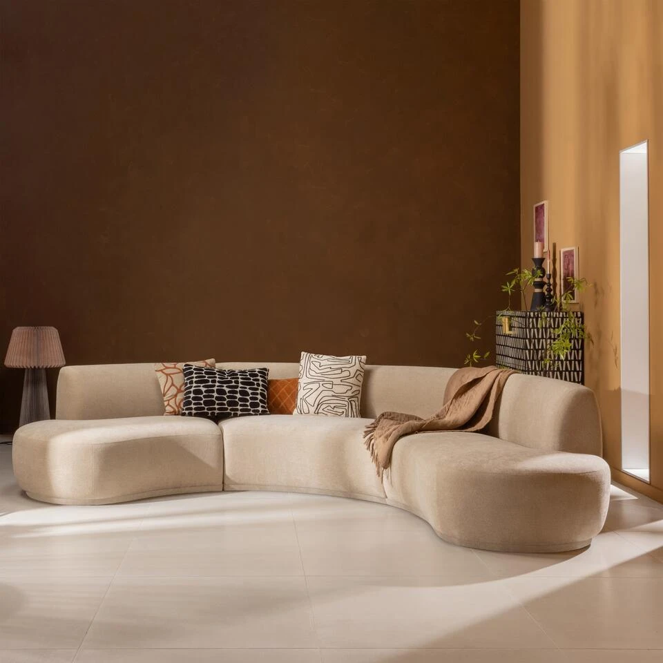 WOOOD Batavier Bank - Polyester - Naturel - 75x336x180 4 WOOOD Batavier Bank - Polyester - Naturel - 75x336x180 - Afbeelding 2