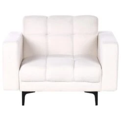 ALNES - Fauteuil - Wit - Polyester -Meubelpromotie 0df3fe0a3eec479dbb9d387f110168b6