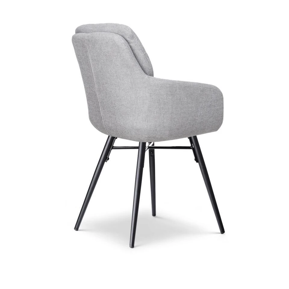 Nolon Nena-Mia Eetkamerstoel Grijs - Armleuning - Zwarte Houten Poten 10 Nolon Nena-Mia Eetkamerstoel Grijs - Armleuning - Zwarte Houten Poten - Afbeelding 8