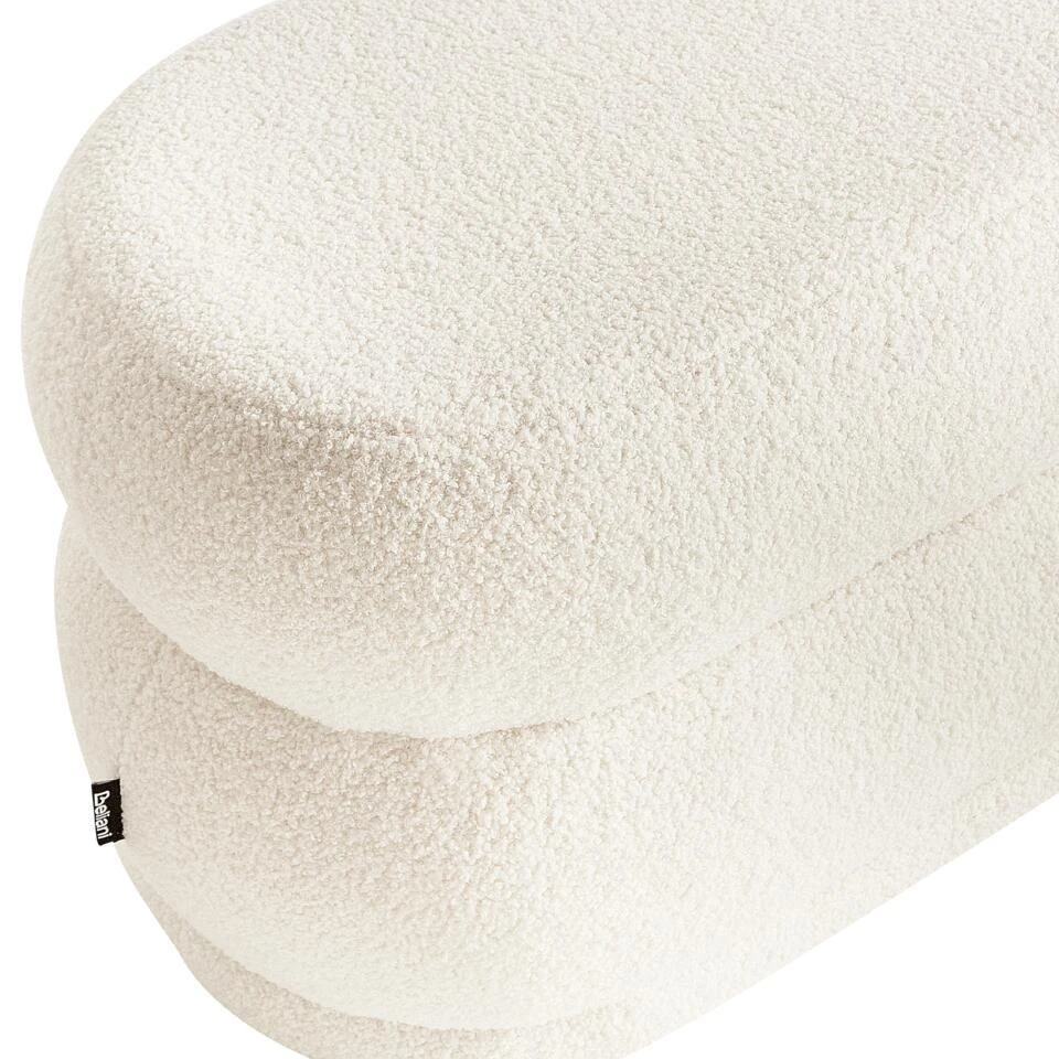 ELLENDALE - Voetenbank - Gebroken Wit - Bouclé 9 ELLENDALE - Voetenbank - Gebroken Wit - Bouclé - Afbeelding 7