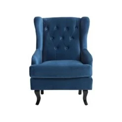 Beliani Fauteuil ALTA - Blauw Fluweel -Meubelpromotie 0e718373392640d182bb8b0ea9dc87dc