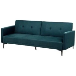 LUCAN - Slaapbank 3-zits - Blauw - Polyester -Meubelpromotie 0e9ad99d84c448e4a69eaf7893bd8f53