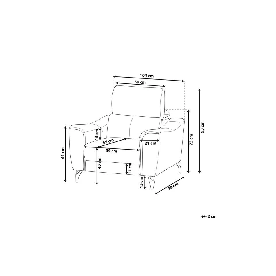 Beliani Fauteuil NARWIK - Bruin Kunstleer, Leer 5 Beliani Fauteuil NARWIK - Bruin Kunstleer, Leer - Afbeelding 3