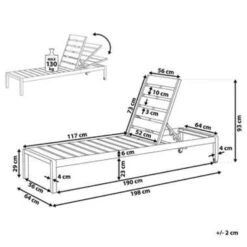 Beliani Tuinligstoel NARDO - Wit Kunsthout, Aluminium 8 Beliani Tuinligstoel NARDO - Wit Kunsthout, Aluminium -Meubelpromotie 1000000652 0102