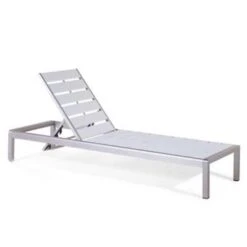 Beliani Tuinligstoel NARDO - Wit Kunsthout, Aluminium 9 Beliani Tuinligstoel NARDO - Wit Kunsthout, Aluminium -Meubelpromotie 1000000652 0103