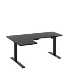 Beliani Verstelbaar Bureau DESTIN II - Zwart Spaanplaat