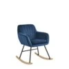 Beliani Schommelstoel LIARUM - Blauw Fluweel -Meubelpromotie 1000001749