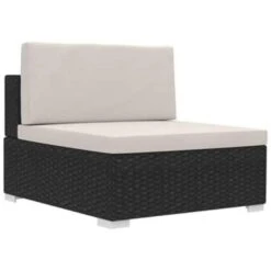 VidaXL 3-delige Loungeset Met Kussens Poly Rattan Zwart -Meubelpromotie 1000002845 0102