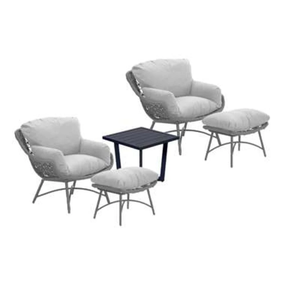 Garden Impressions Selene Loungestoelen Met Kent Bijzettafel - Zwart 3 Garden Impressions Selene Loungestoelen Met Kent Bijzettafel - Zwart