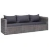 VidaXL 3-delige Loungeset Met Kussens Poly Rattan Grijs 1 VidaXL 3-delige Loungeset Met Kussens Poly Rattan Grijs -Meubelpromotie 1000005376