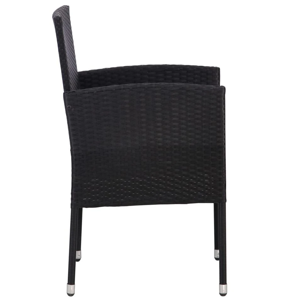 VidaXL Tuinstoelen 2 St Poly Rattan Zwart 6 VidaXL Tuinstoelen 2 St Poly Rattan Zwart - Afbeelding 4
