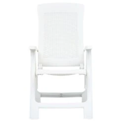 VidaXL Tuinstoelen 2 St Verstelbaar Kunststof Wit -Meubelpromotie 1000006296 0102