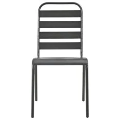 VidaXL Tuinstoelen Stapelbaar 2 St Staal Grijs 8 VidaXL Tuinstoelen Stapelbaar 2 St Staal Grijs -Meubelpromotie 1000006325 0102