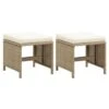 VidaXL Tuinkrukken 2 St Met Kussens Poly Rattan Beige