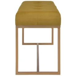 VidaXL Bankje 120 Cm Fluweel Mosterdkleurig 8 VidaXL Bankje 120 Cm Fluweel Mosterdkleurig -Meubelpromotie 1000008886 0102