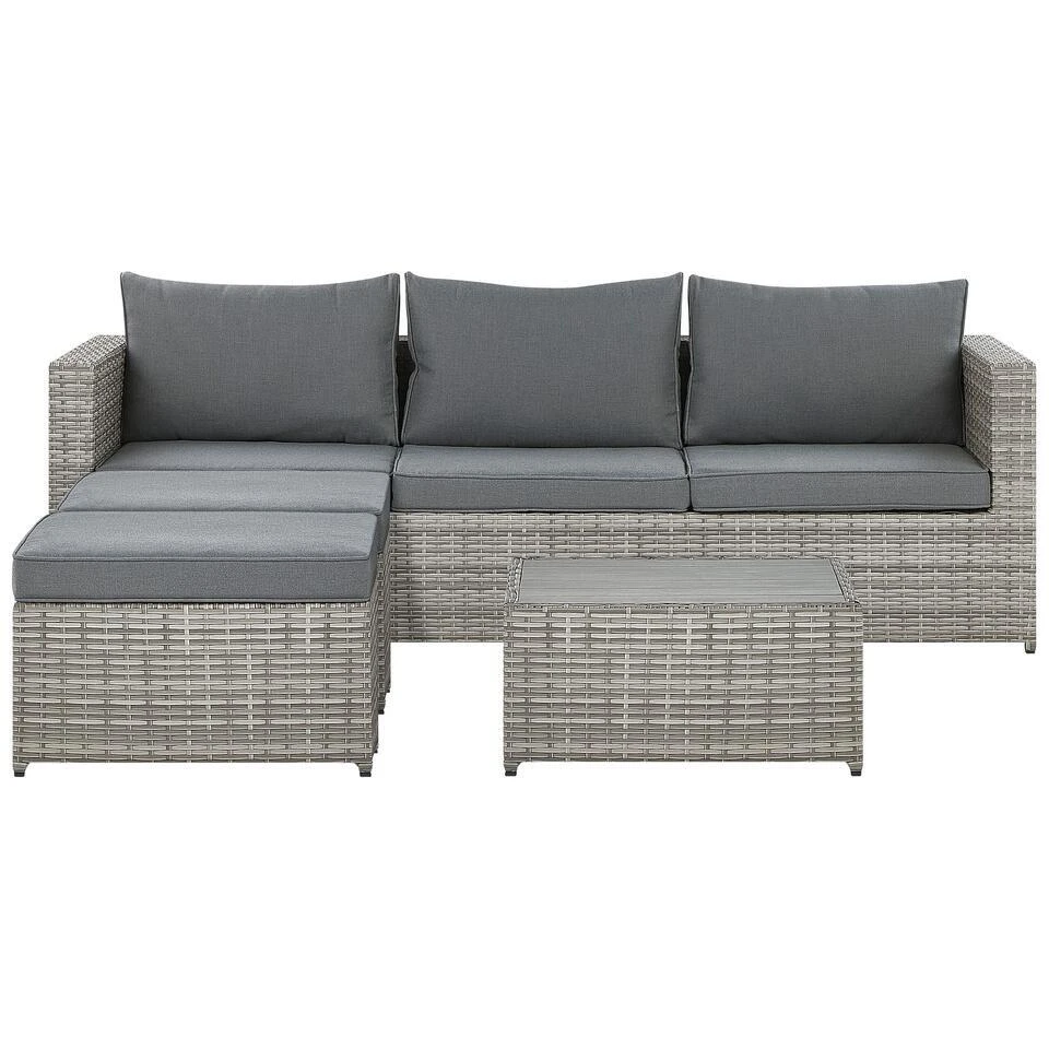 Beliani Loungeset SABBIA - Grijs - 4-delig 3 Beliani Loungeset SABBIA - Grijs - 4-delig