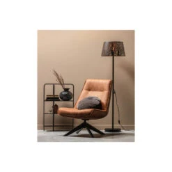 WOOOD Draaifauteuil Skyler - Kunstleer - Cognac - 94x67x85 -Meubelpromotie 1000013720 0102