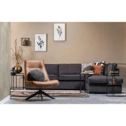 WOOOD Draaifauteuil Skyler - Kunstleer - Cognac - 94x67x85 -Meubelpromotie 1000013720 0103