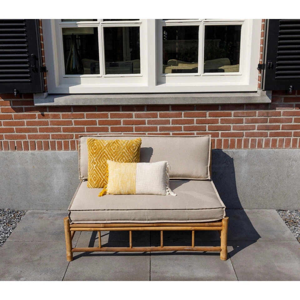 Exotan Bamboo Loungebank Pallet - Taupe 4 Exotan Bamboo Loungebank Pallet - Taupe - Afbeelding 2