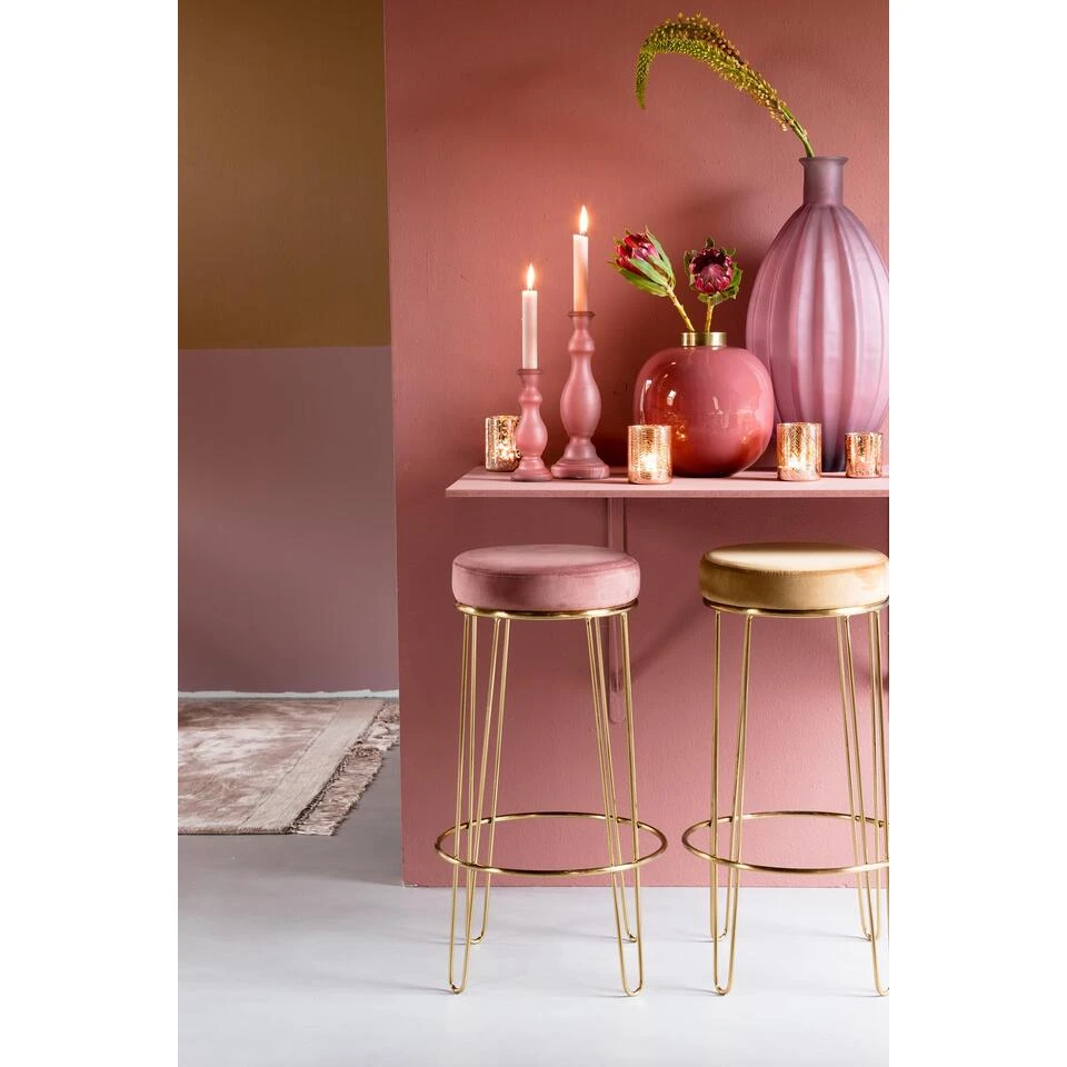 Barkruk Alice - Karamel - Velvet 5 Barkruk Alice - Karamel - Velvet - Afbeelding 3