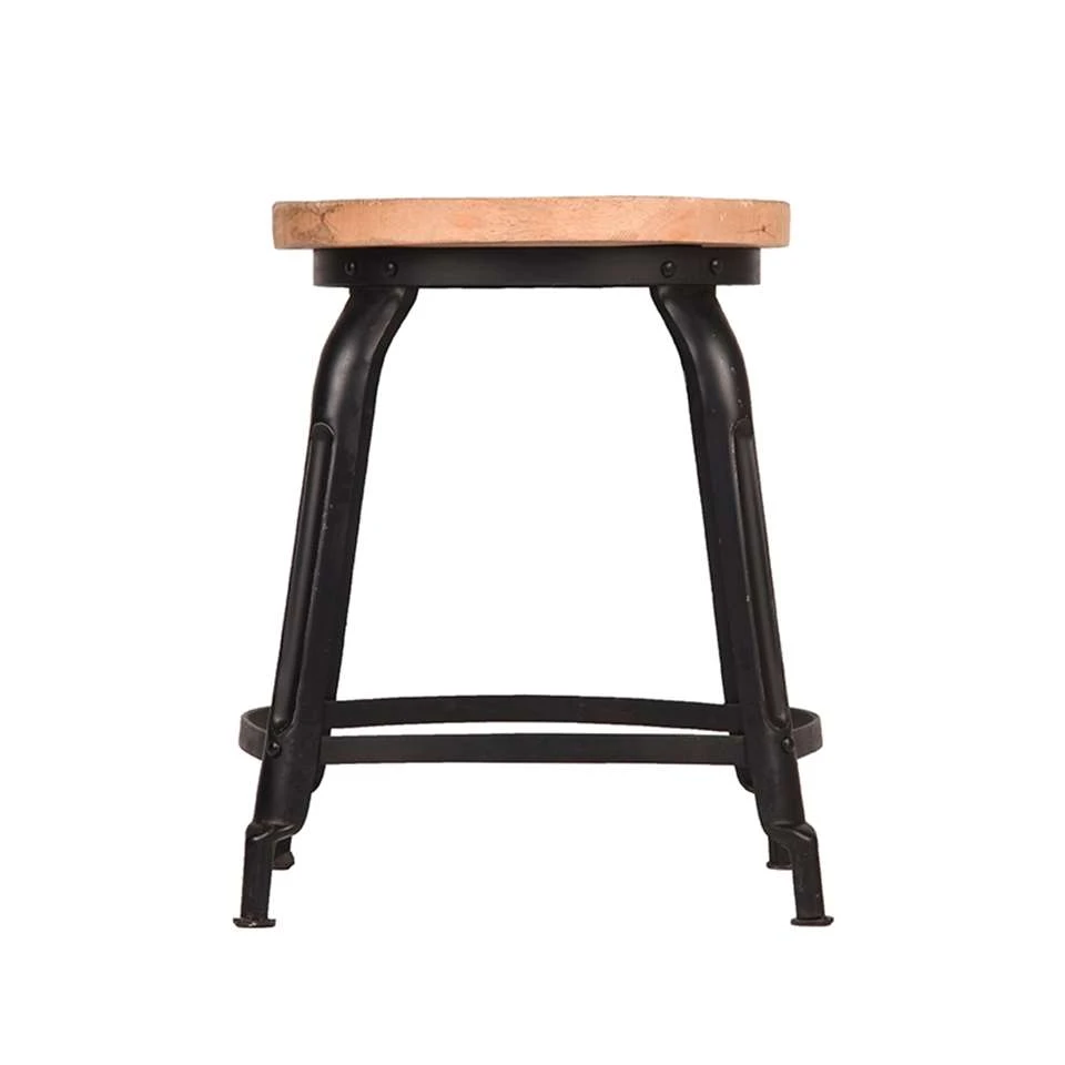 LABEL51 Kruk Delhi - Zwart - Mangohout 4 LABEL51 Kruk Delhi - Zwart - Mangohout - Afbeelding 2