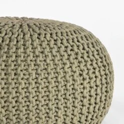 LABEL51 Poef Knitted - Olijfgroen - Katoen - M 5 LABEL51 Poef Knitted - Olijfgroen - Katoen - M -Meubelpromotie 1000028469 0101