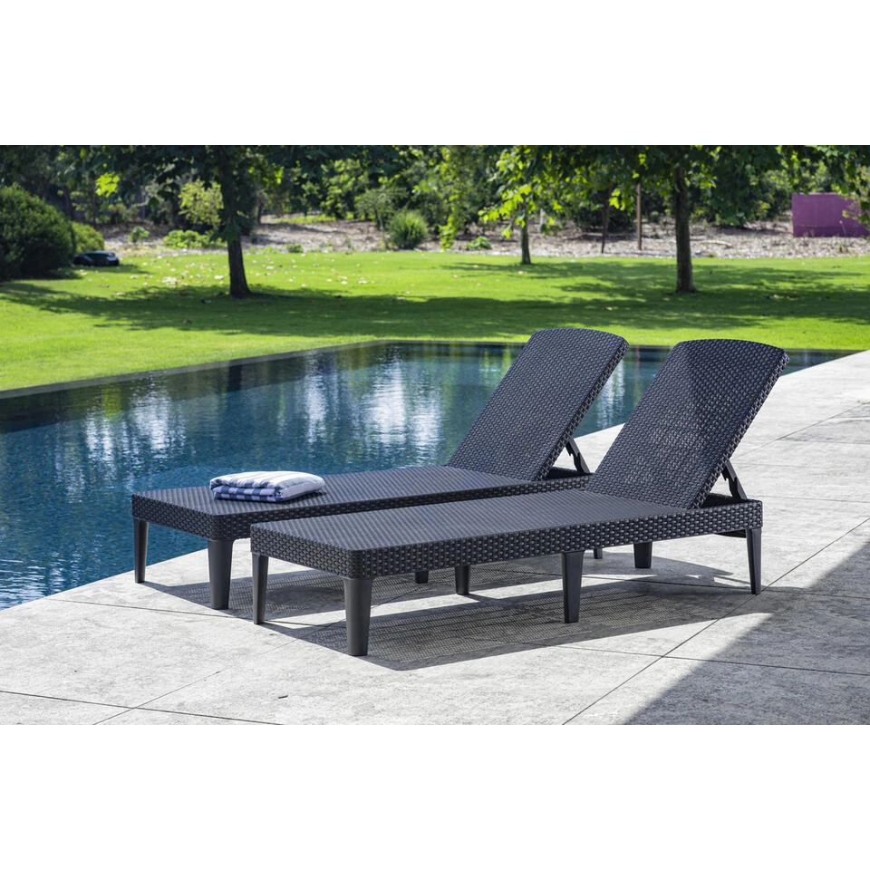 Allibert Jaipur Ligbed - 58x187,5x29 Cm - 2 Stuks - Grafiet 5 Allibert Jaipur Ligbed - 58x187,5x29 Cm - 2 Stuks - Grafiet - Afbeelding 3