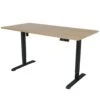 Elektrisch Verstelbaar Bureau - 140x80 Cm - Single Motor - Zwart / Eiken