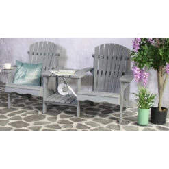 SenS-Line Adirondack Dubbele Tuinstoel - Hout - Grijs -Meubelpromotie 1000038286 0103
