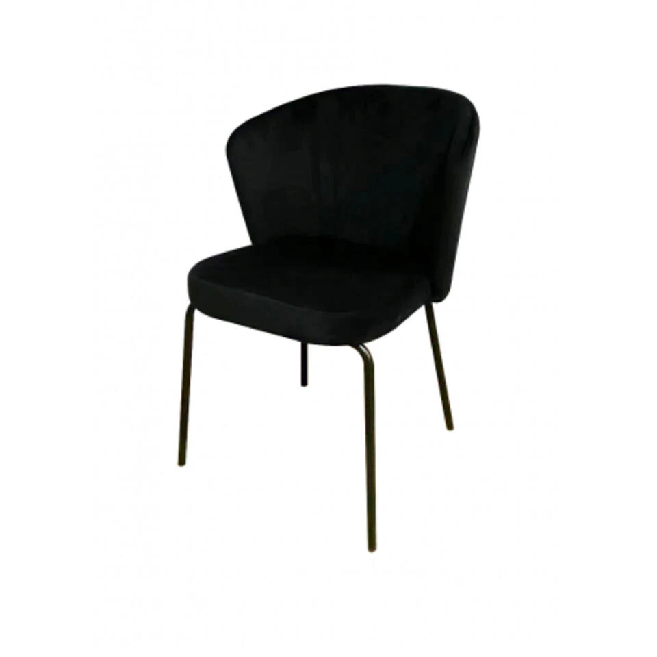 Giga Meubel Stoel Zwart Velvet - Metaal - 61.5x57.5x80 - Mendy 4 Giga Meubel Stoel Zwart Velvet - Metaal - 61.5x57.5x80 - Mendy - Afbeelding 2
