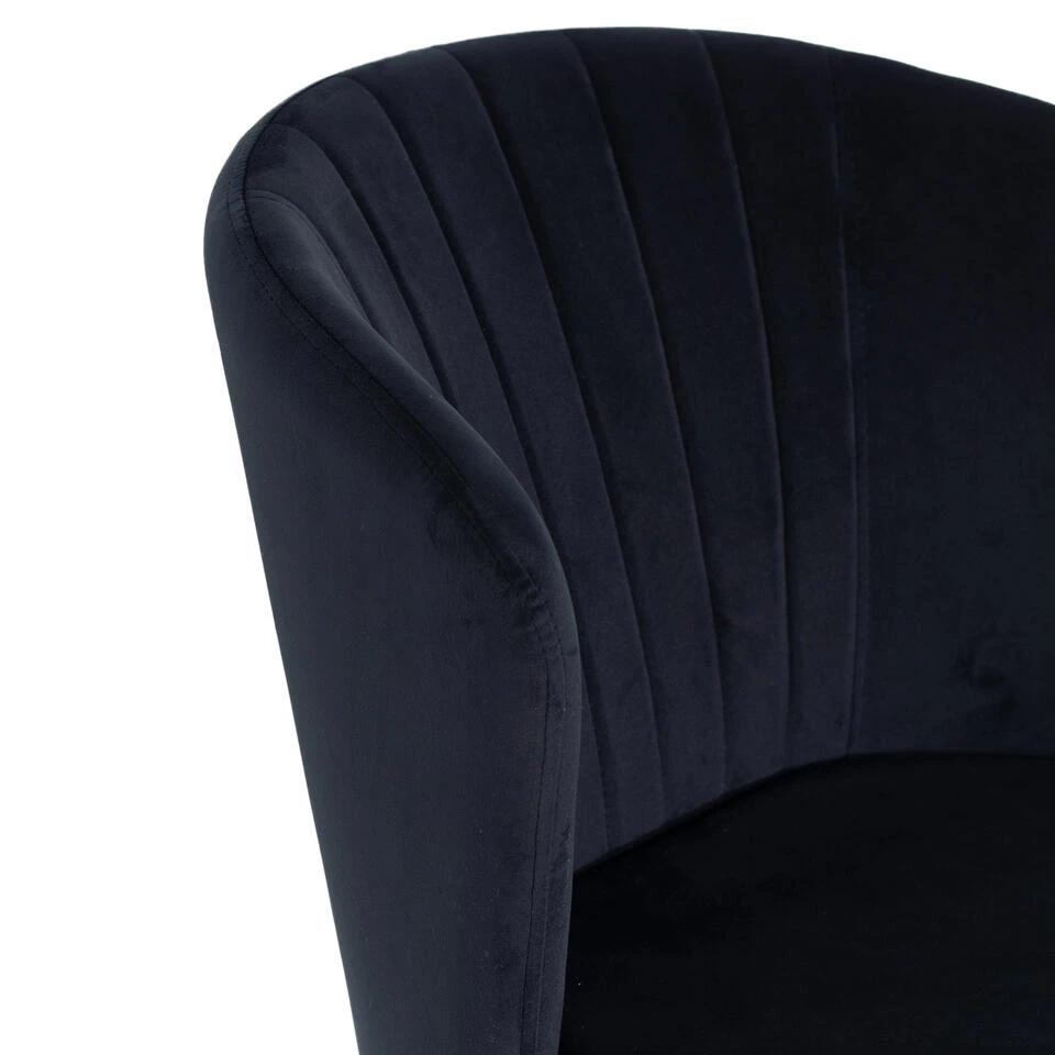 Giga Meubel Stoel Zwart Velvet - Metaal - 61.5x57.5x80 - Mendy 5 Giga Meubel Stoel Zwart Velvet - Metaal - 61.5x57.5x80 - Mendy - Afbeelding 3