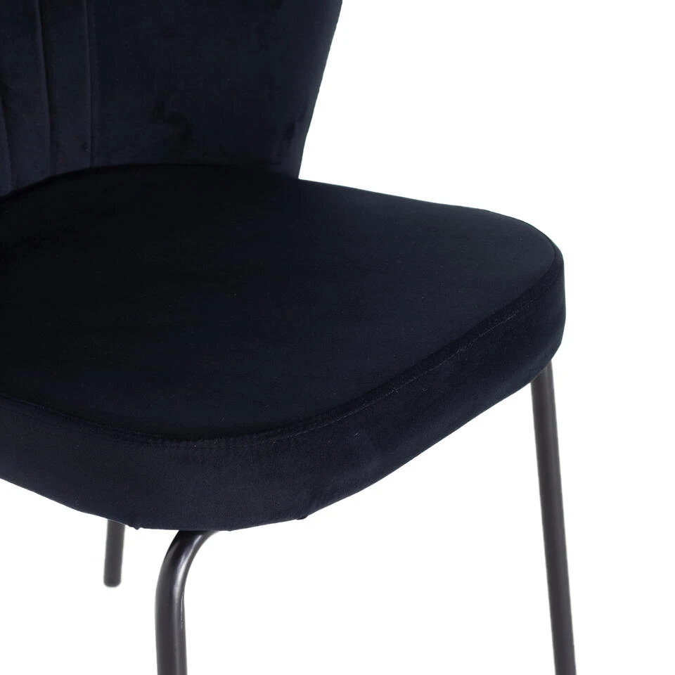 Giga Meubel Stoel Zwart Velvet - Metaal - 61.5x57.5x80 - Mendy 6 Giga Meubel Stoel Zwart Velvet - Metaal - 61.5x57.5x80 - Mendy - Afbeelding 4