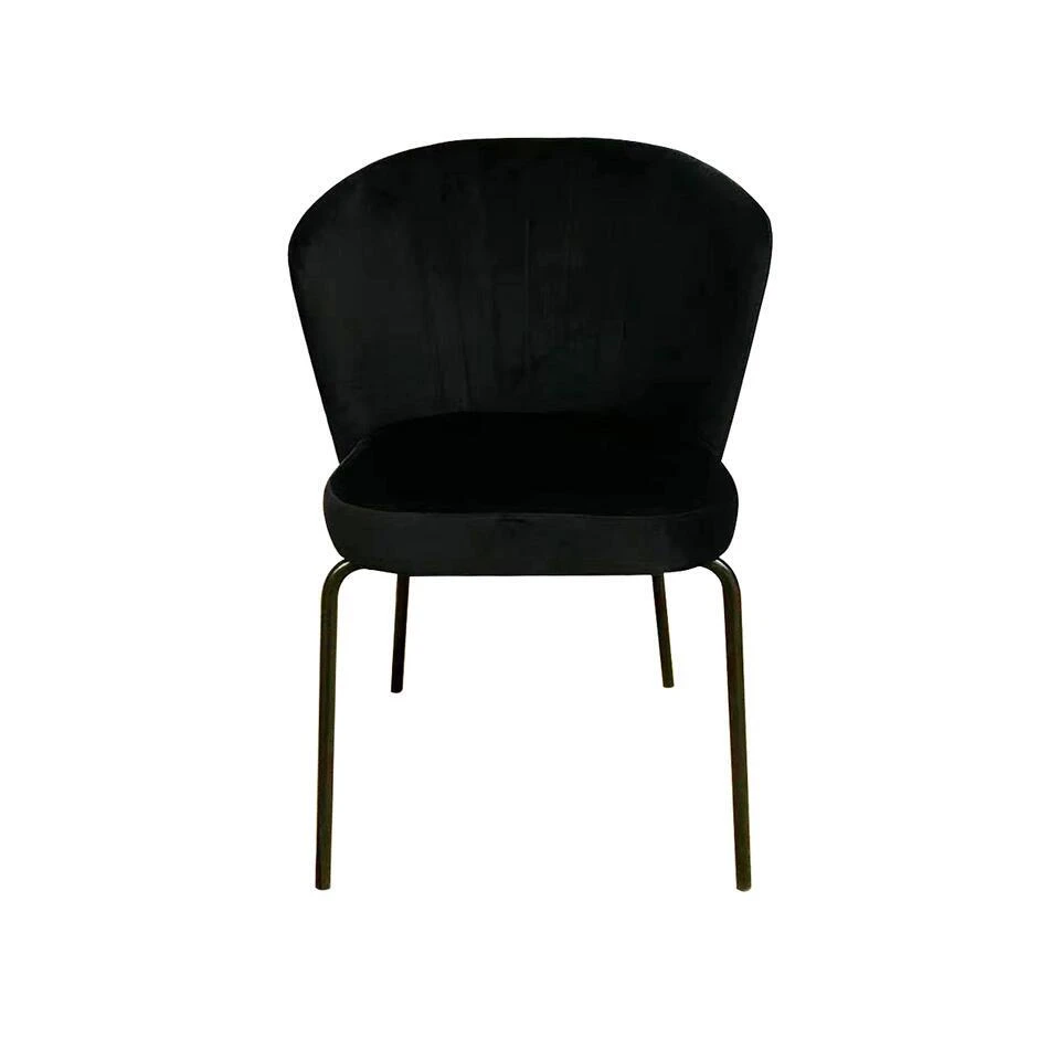 Giga Meubel Stoel Zwart Velvet - Metaal - 61.5x57.5x80 - Mendy 3 Giga Meubel Stoel Zwart Velvet - Metaal - 61.5x57.5x80 - Mendy
