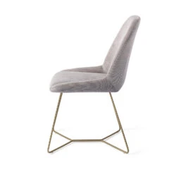 Urban Lifestyle Eetkamerstoel Lyndon - Grey, H Frame Goud -Meubelpromotie 1000040648 0102