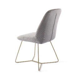 Urban Lifestyle Eetkamerstoel Lyndon - Grey, H Frame Goud -Meubelpromotie 1000040648 0103